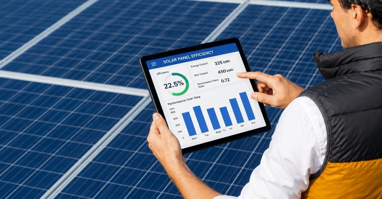 how to calculate efficiency of solar panel